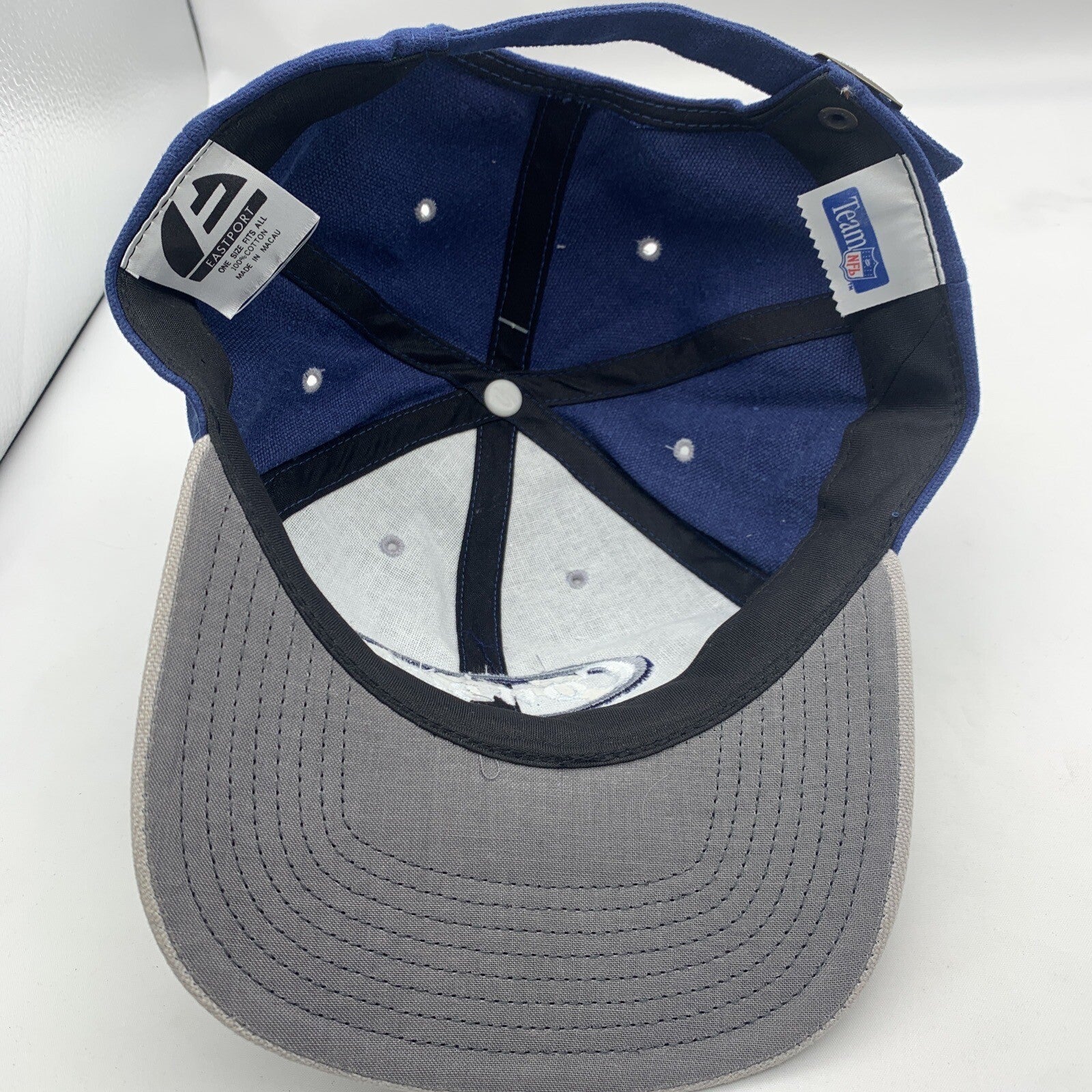 Vintage 1990s Dallas Cowboys NFL Team Rare Script Star EastPort Strapback Hat