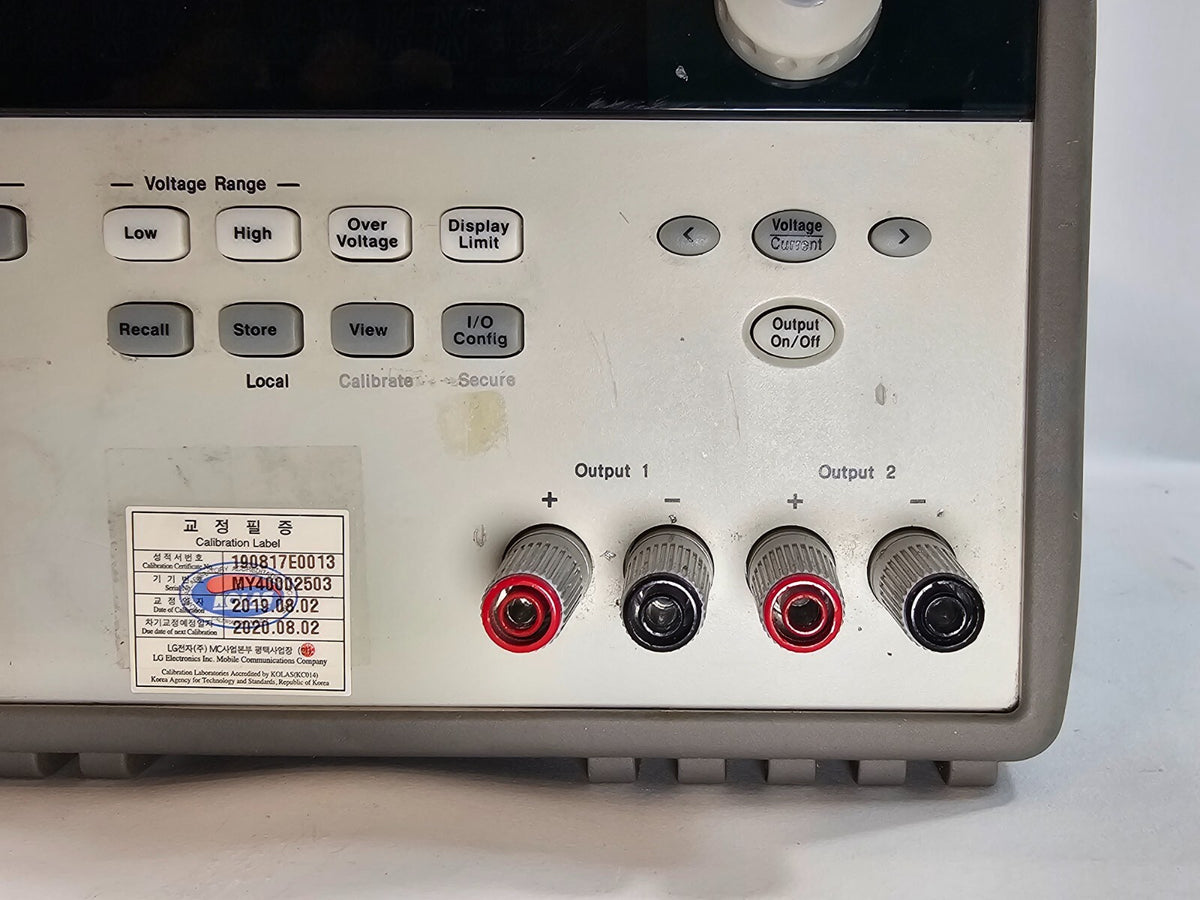 Agilent E3646A Dual Output DC Power Supply 0-8V,3A/0-20V,1.5A - Tested - 2503