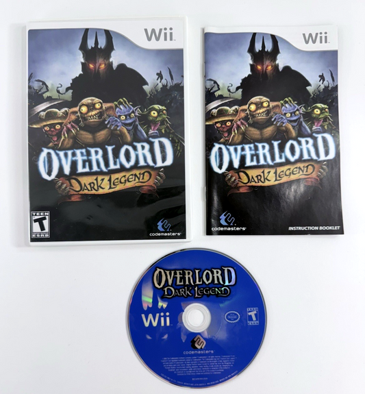 Overlord: Dark Legend (Nintendo Wii, 2009) Game, Case, Manual - Tested