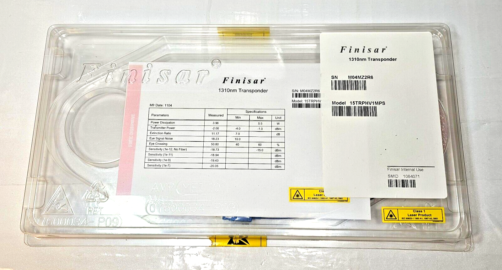 Finisar 1310nm Transponder 15TRPHV1MPS New Sealed
