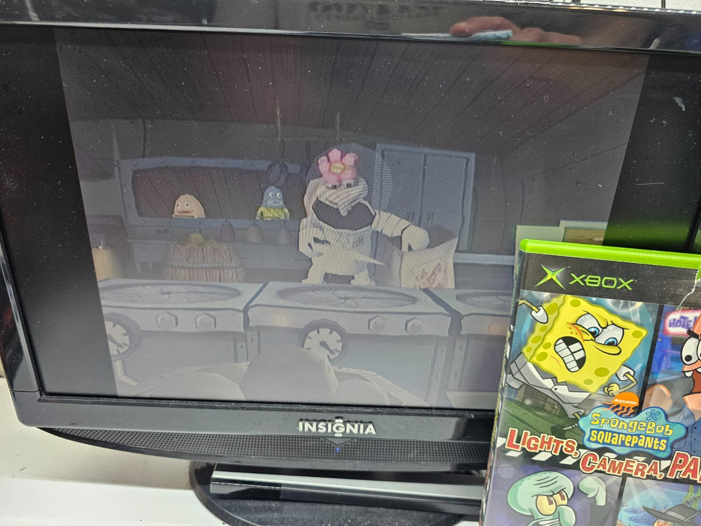 SpongeBob SquarePants: Lights, Camera, Pants (Microsoft Xbox, 2005) Game & Case
