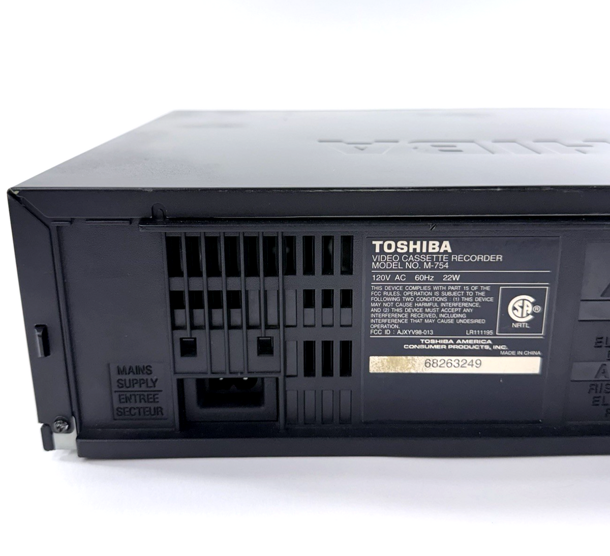 Toshiba M-754 6 Head Pro Drum Video Cassette Recorder with Cables - No Remote