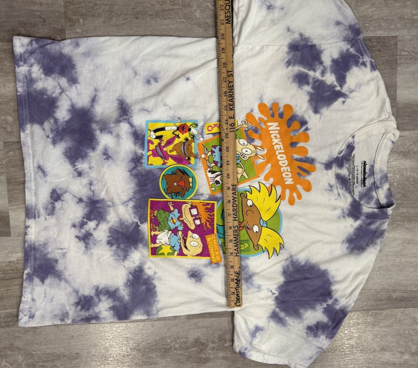Nickelodeon 90’s Character Tie Dye Large T-shirt - Rocko, Rugrats, Real Monsters