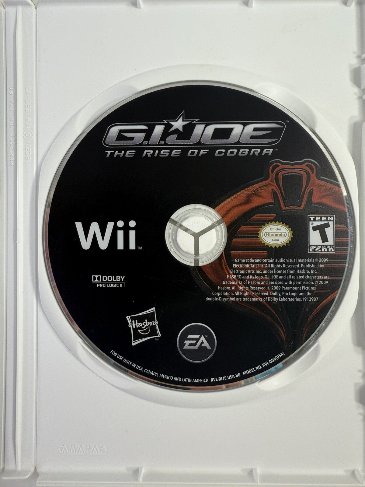 G.I. Joe: The Rise of Cobra (Nintendo Wii, 2009) Game Case Manual Insert -Tested