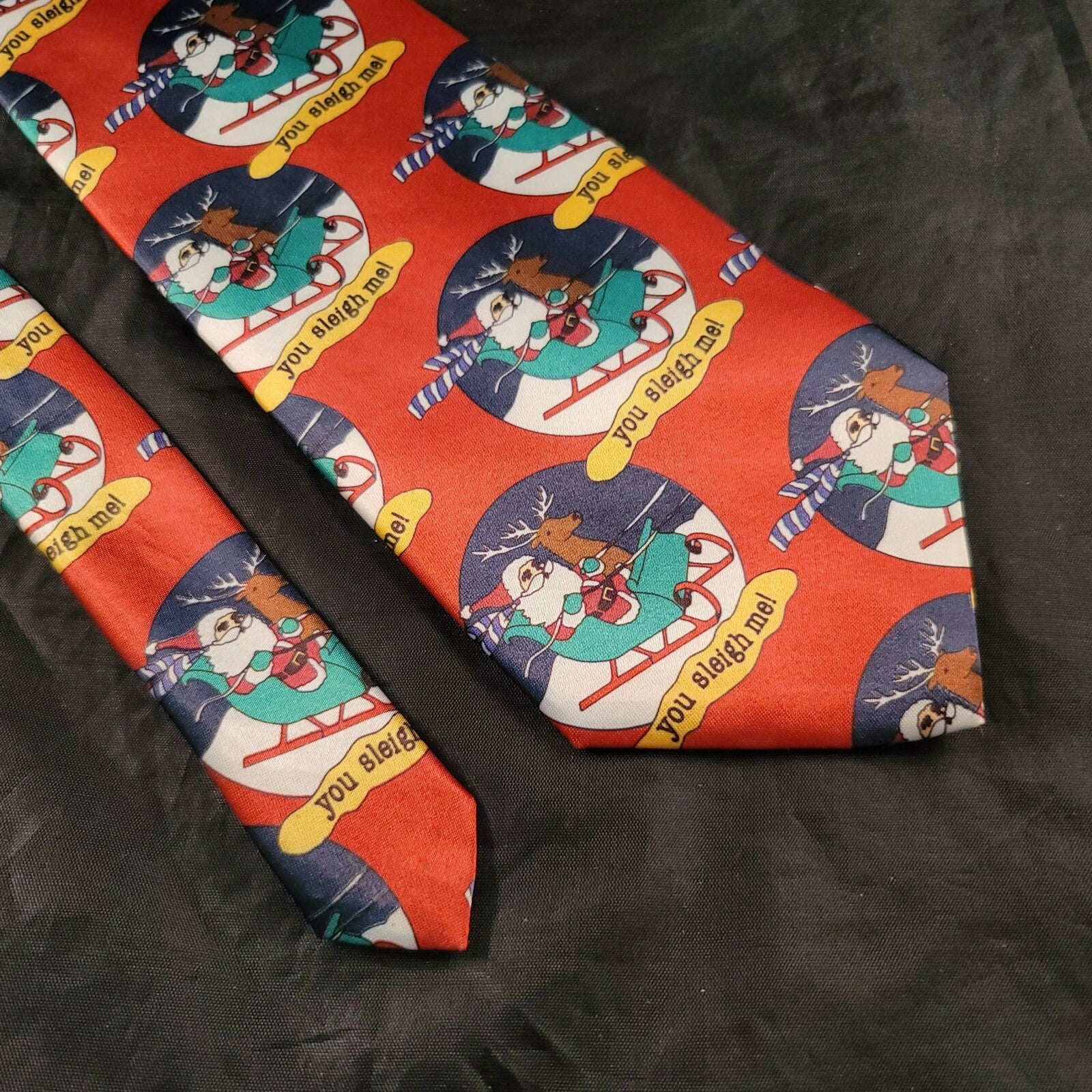 55" Bill Blass Christmas  Neck Tie 'You Sleigh Me' 