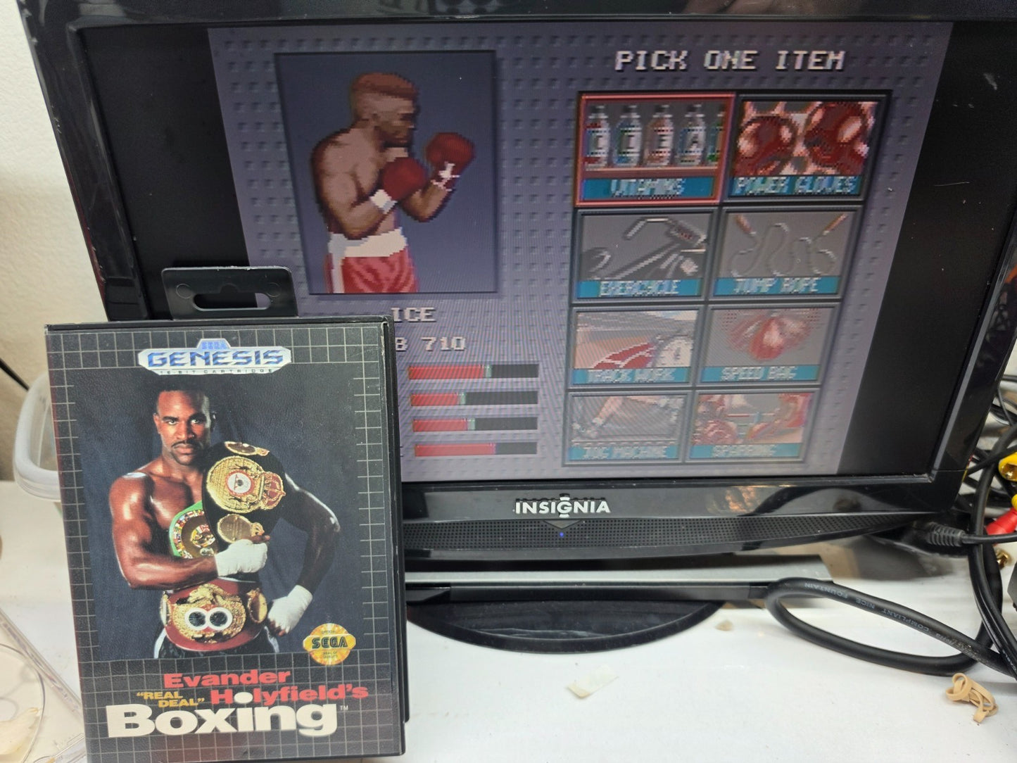 Evander Holyfield's "Real Deal" Boxing (Sega Genesis, 1992) Game, Case, Manual