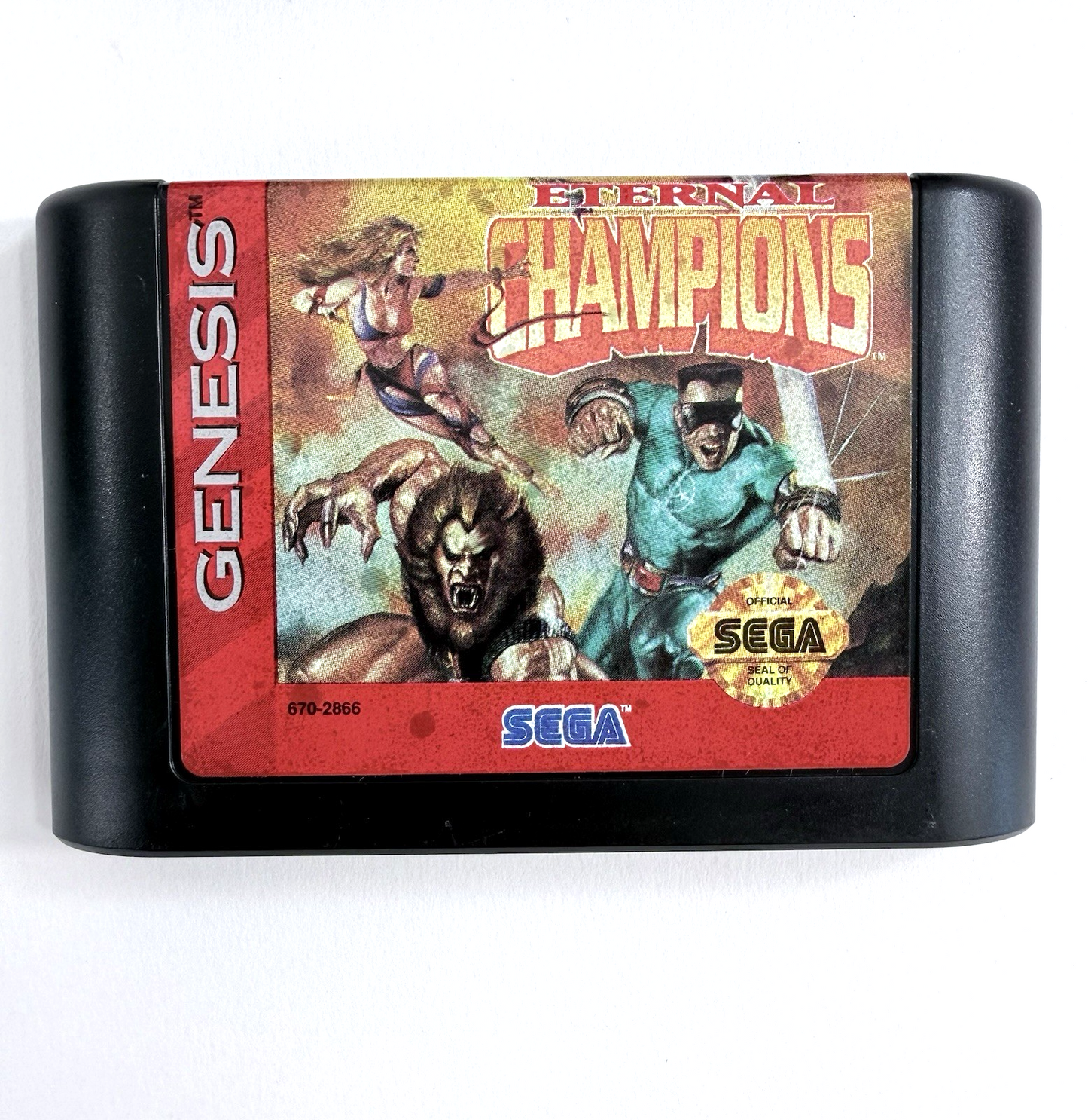 Eternal Champions (Sega Genesis, 1993) Game, Case, Manual, Insert - Tested