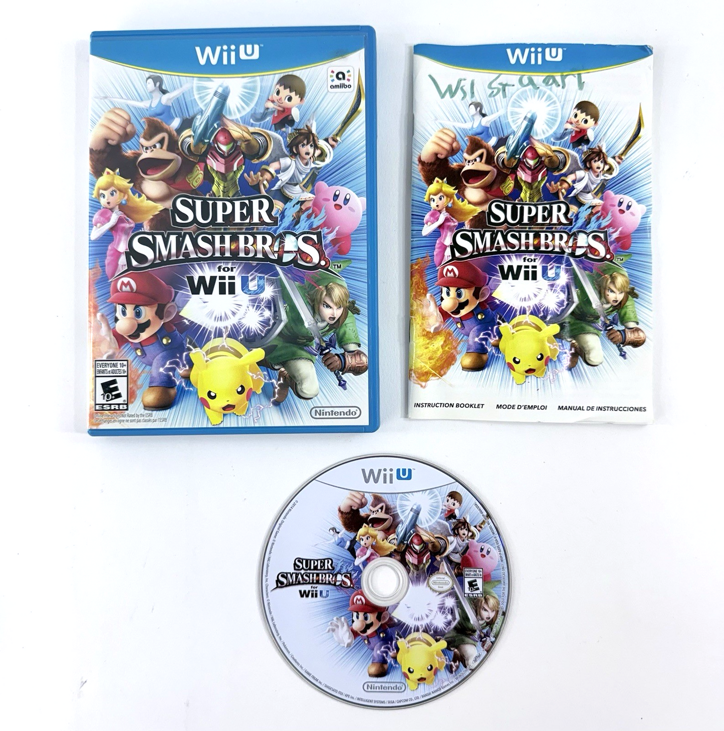 Super Smash Bros. (Wii U, 2014) Game Case & Manual - Tested And Working