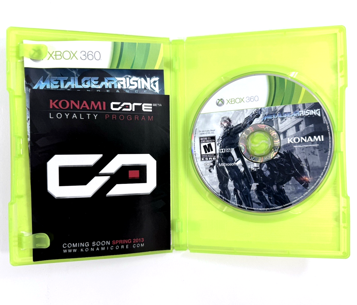 Metal Gear Rising: Revengeance (Xbox 360, 2013) Game Case Manual Insert - Tested