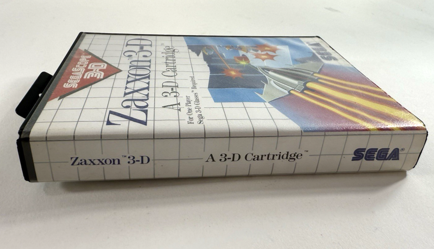 Zaxxon 3-D (Sega Master System, 1988) Game, Case, and Poster - Tested