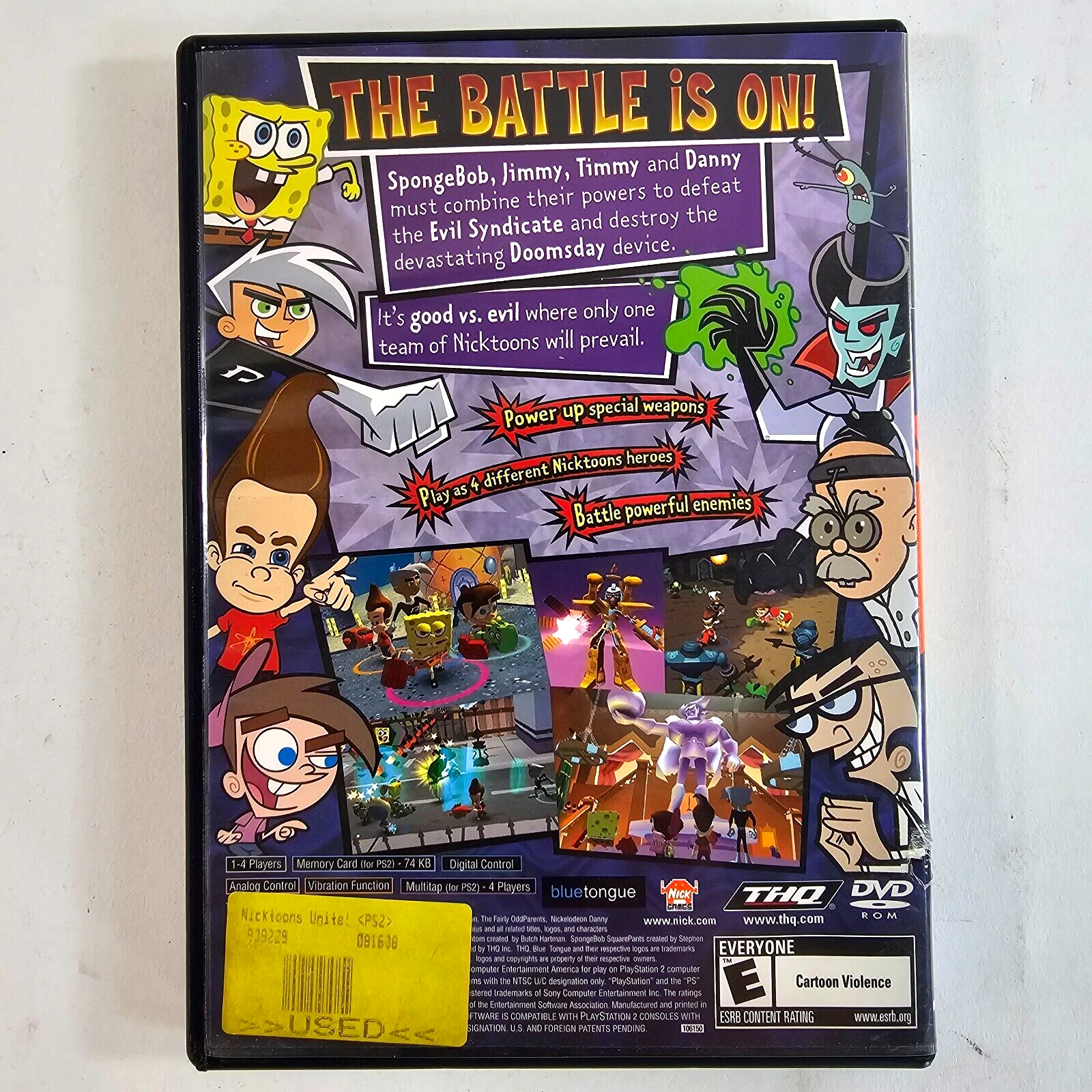 Nicktoons Unite (Sony PlayStation 2, 2005) Game Case Manual CIB