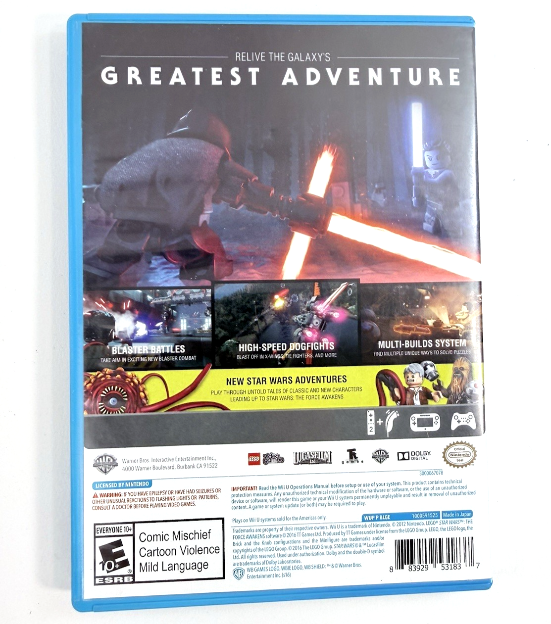 LEGO Star Wars: The Force Awakens ( Wii U, 2016) Game Case Manual - Tested