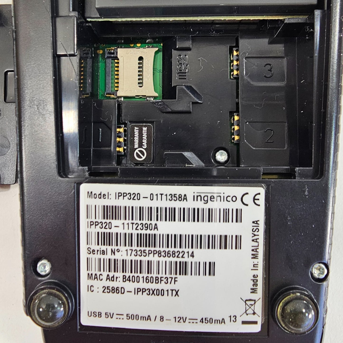 Ingenico iPP320 Payment Terminal with Power Supply and Connector Cable - Tested