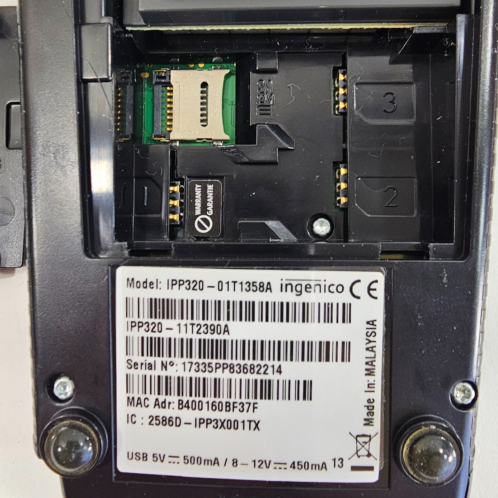 Ingenico iPP320 Payment Terminal with Power Supply and Connector Cable - Tested