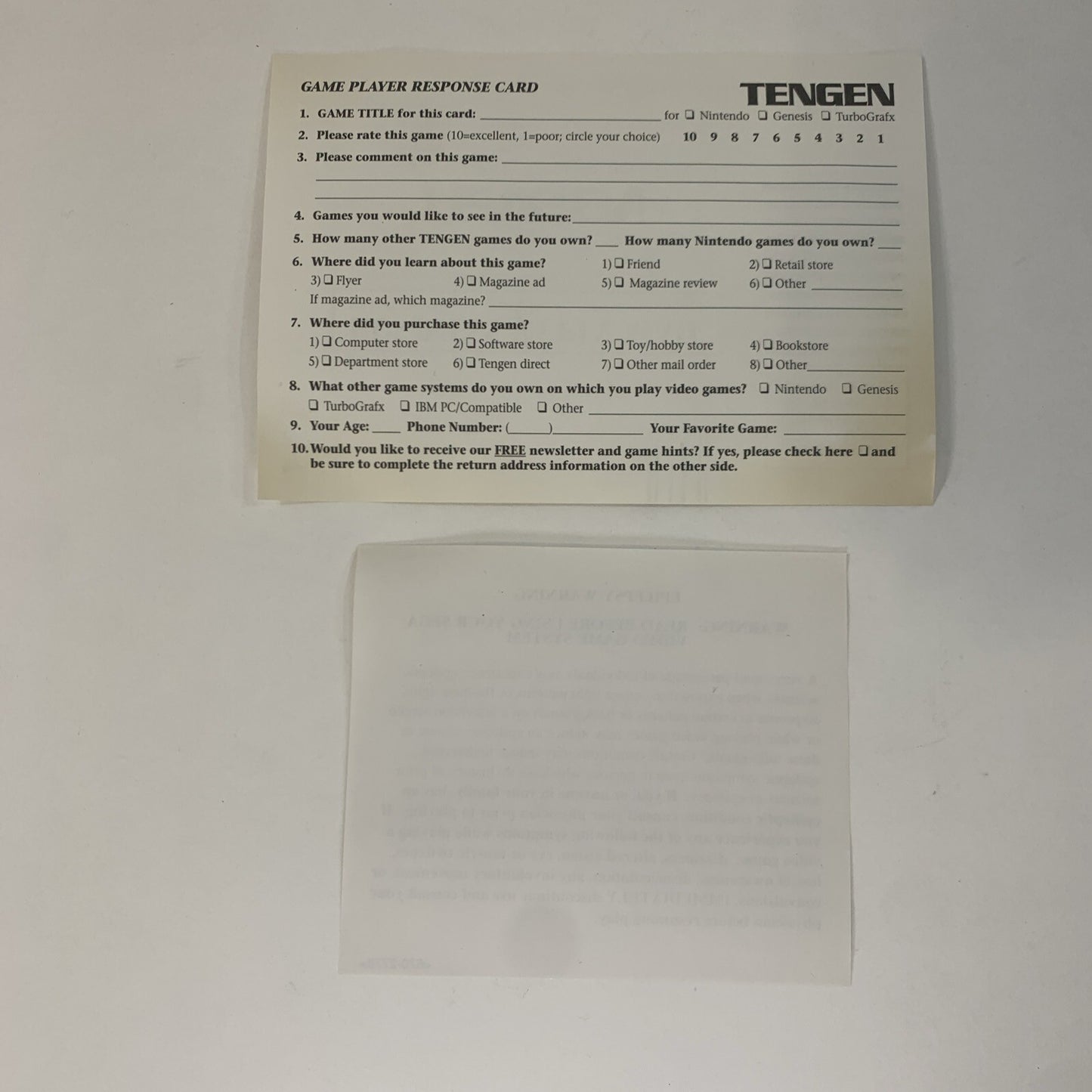 Ms. Pac-Man (Sega Genesis, 1991) Case Game Manual Inserts - Tested