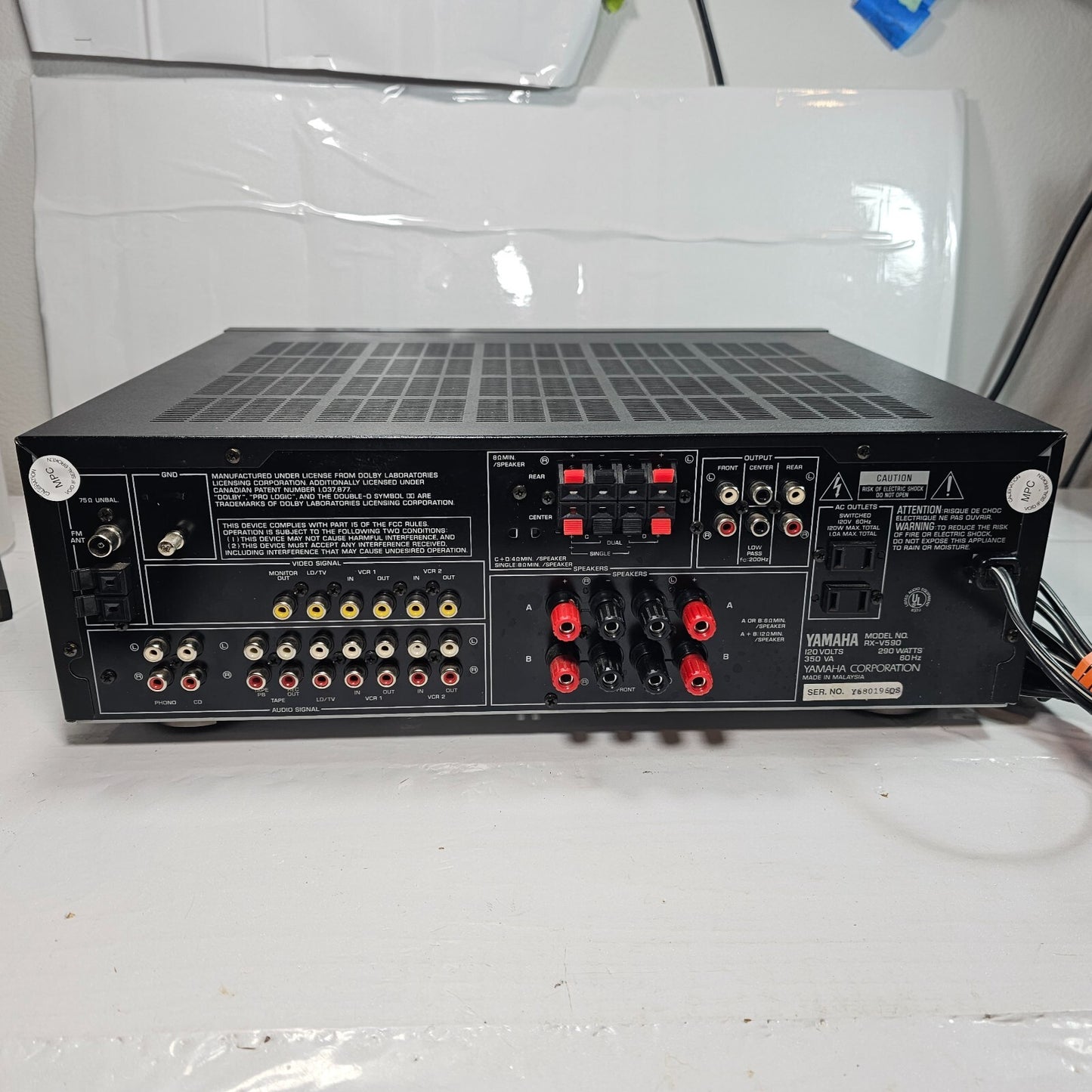 Yamaha RX-V590 RDS Audio Video 5.1 Natural Sound Surround Sound AV Receiver