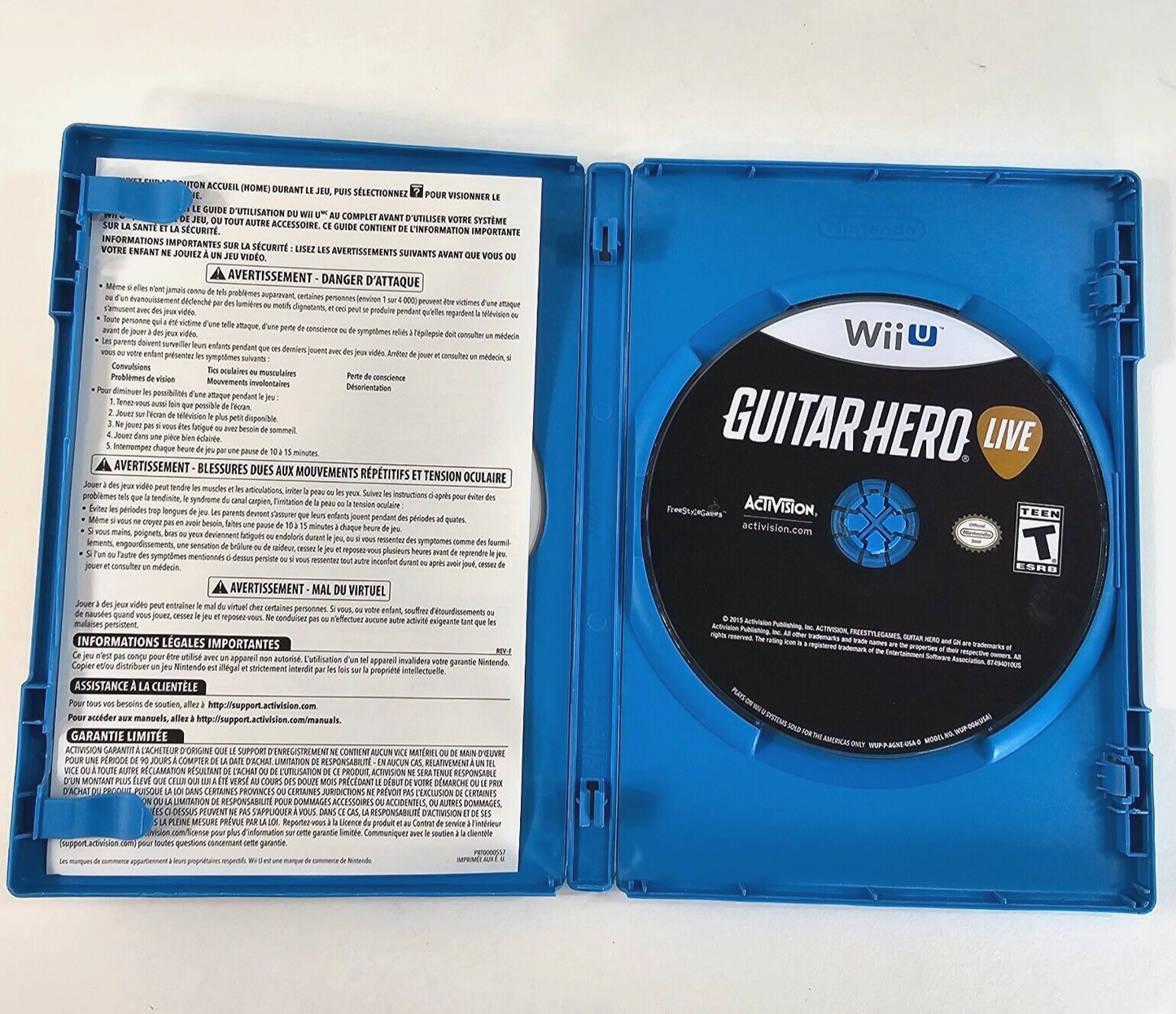 Guitar Hero Live (Nintendo Wii U, 2015) Game Insert Case - Tested and Working