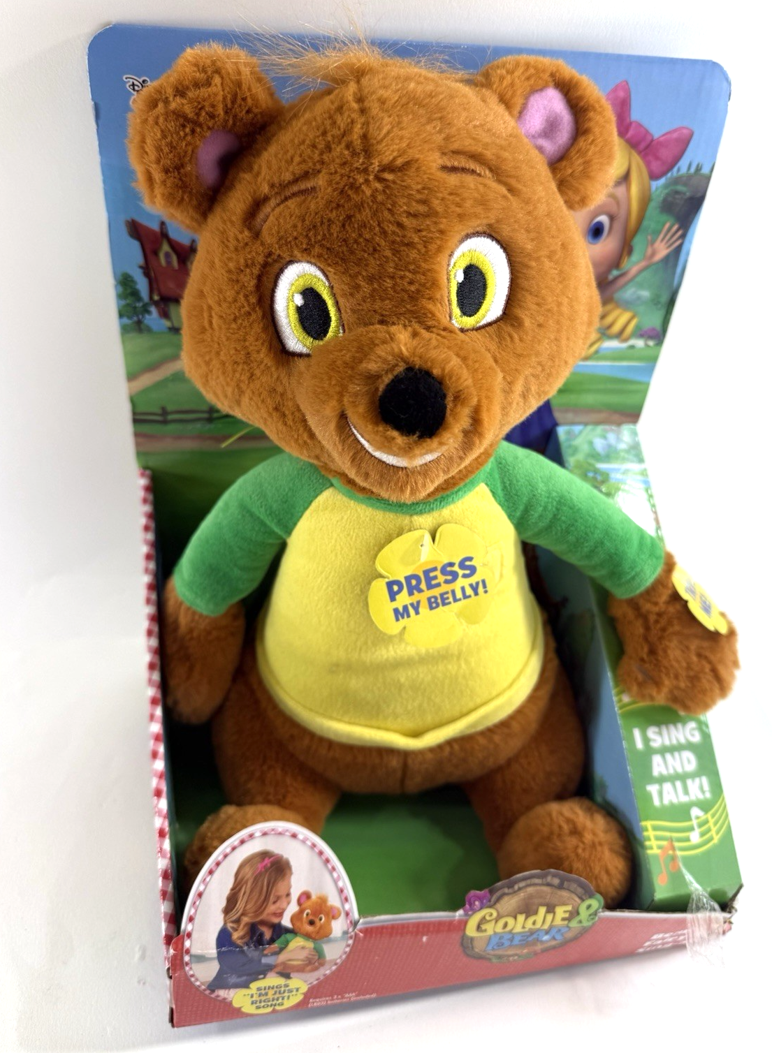 Just Play 2016 Goldie And Bear Bear’s Fairytale Sing Along Plush - New - Tested
