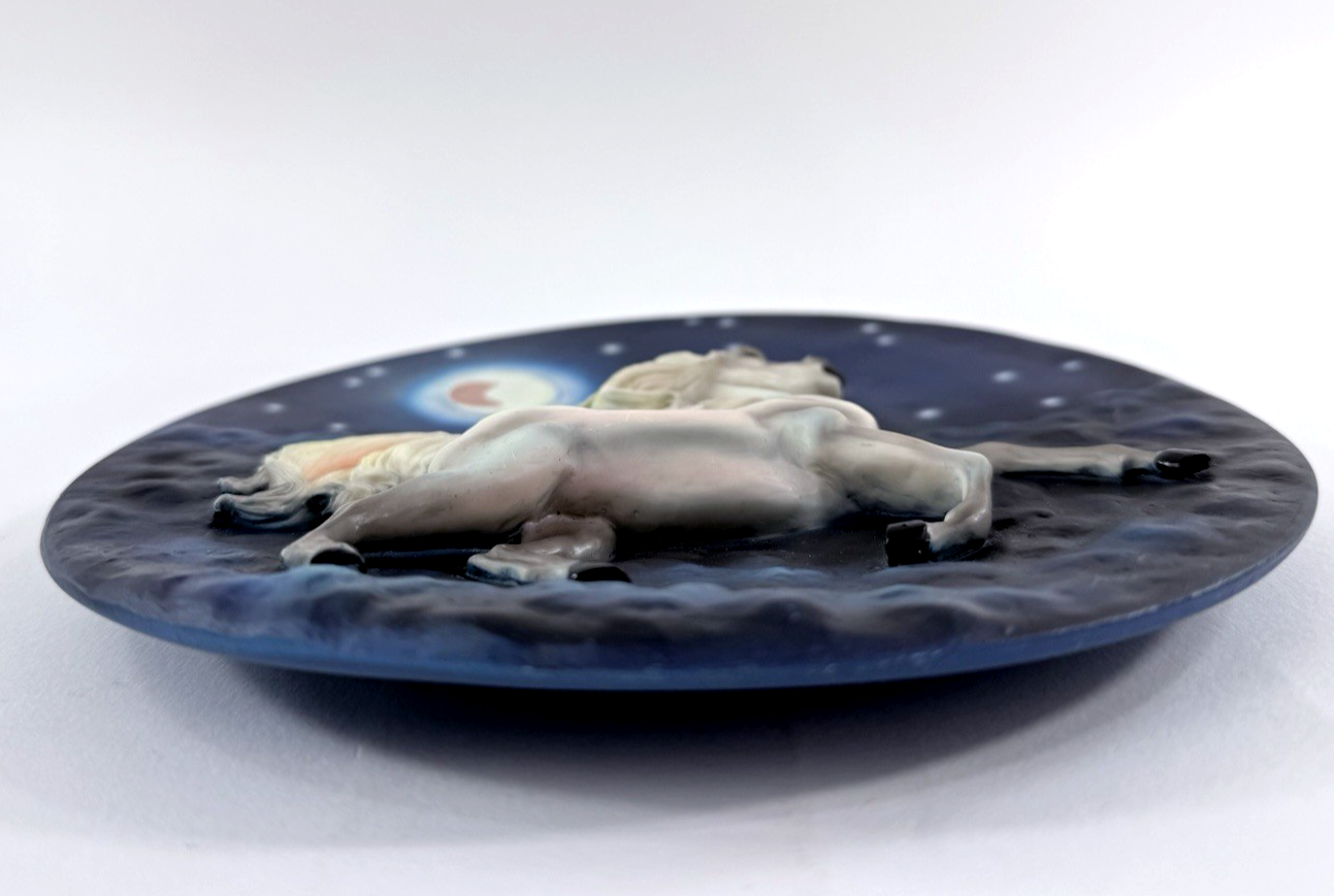 Whimsical 7.5” Moonlit Unicorn Textured Decorative Plate