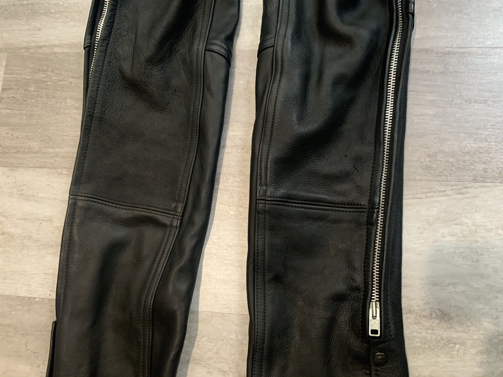Genuine Leather Size Small Motorcycle Chaps - Made in USA - Unbranded