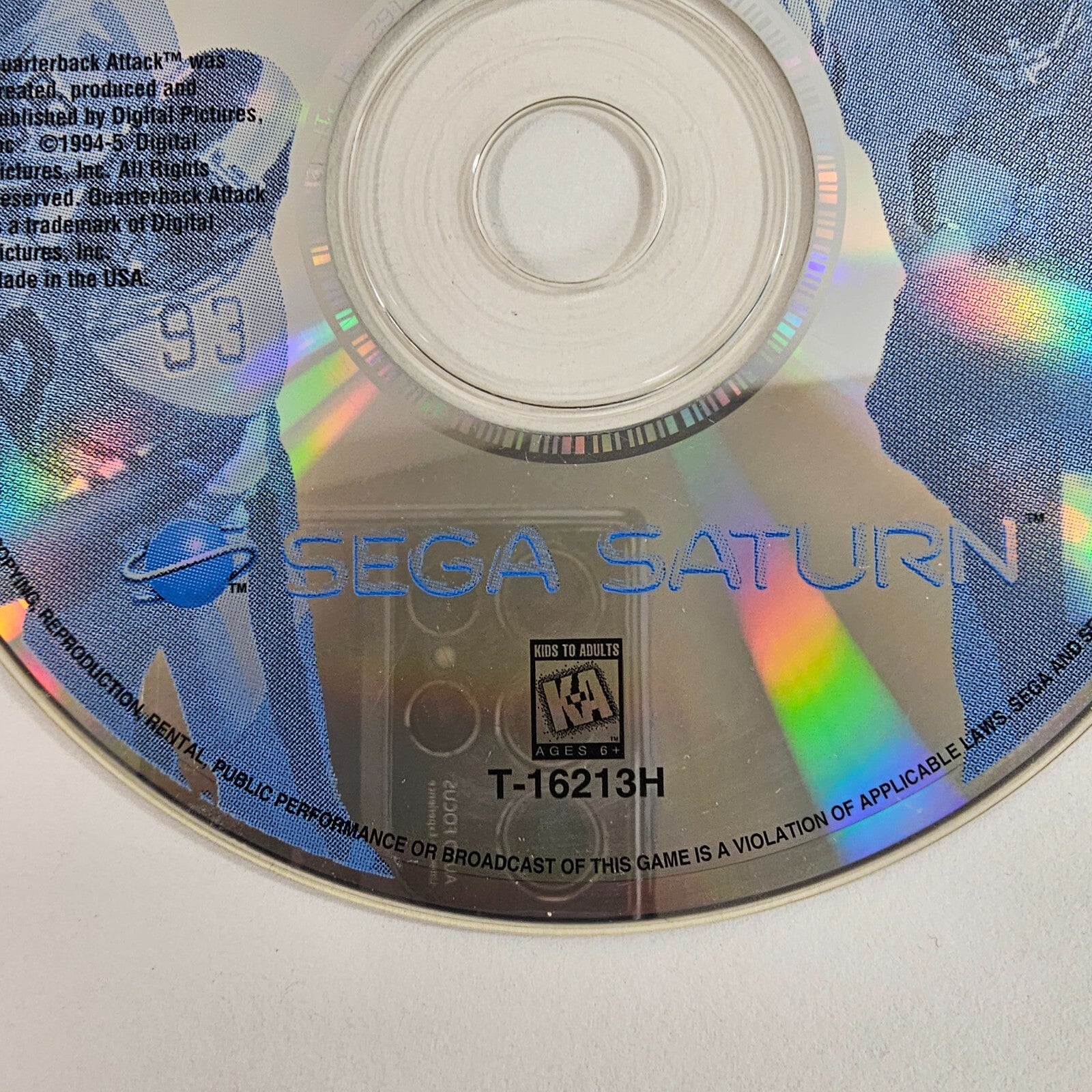 Quarterback Attack With Mike Ditka (Sega Saturn, 1995) Game Disc
