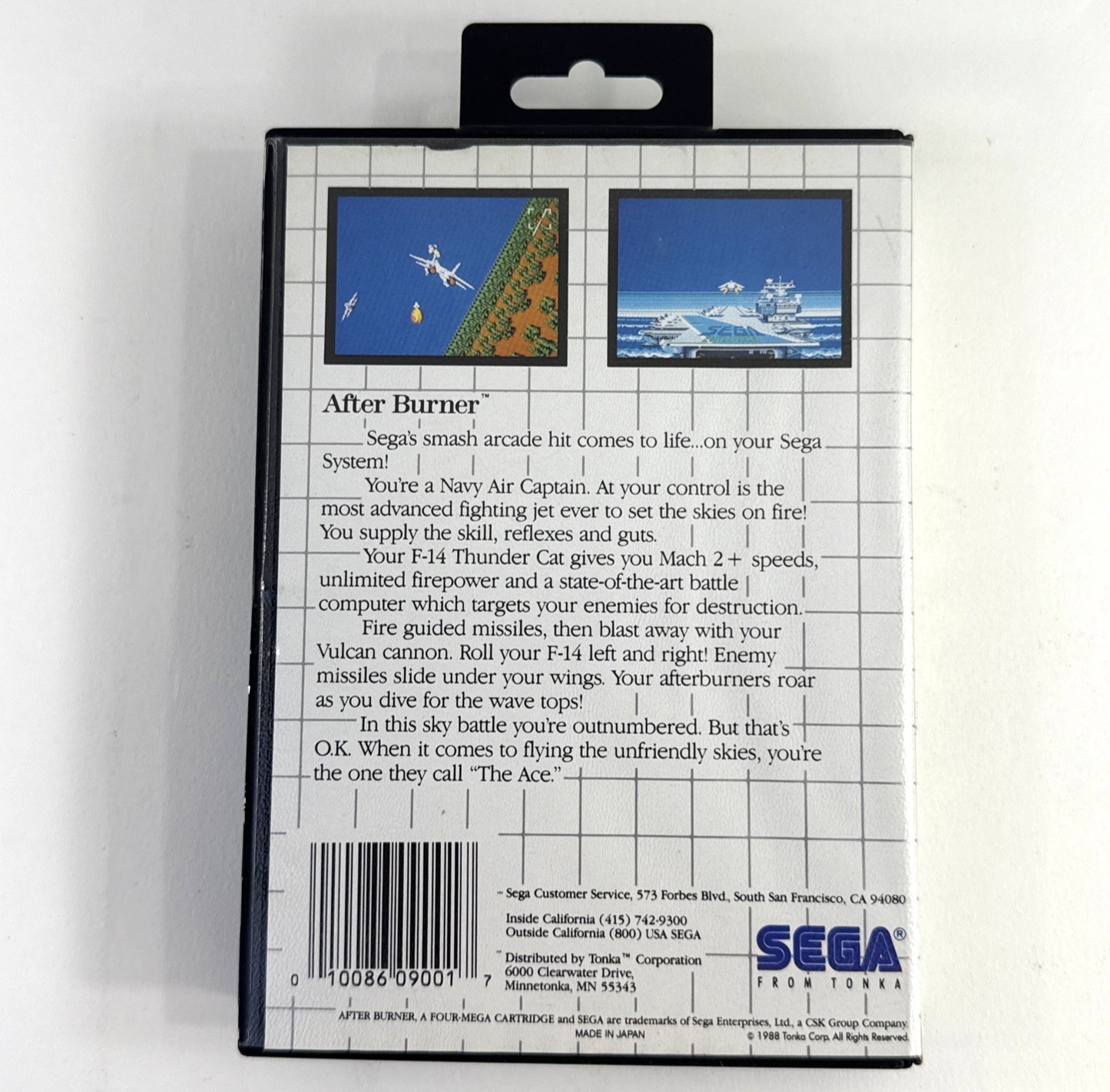 After Burner (Sega Master System, 1988) Game Case Manual Poster - Tested