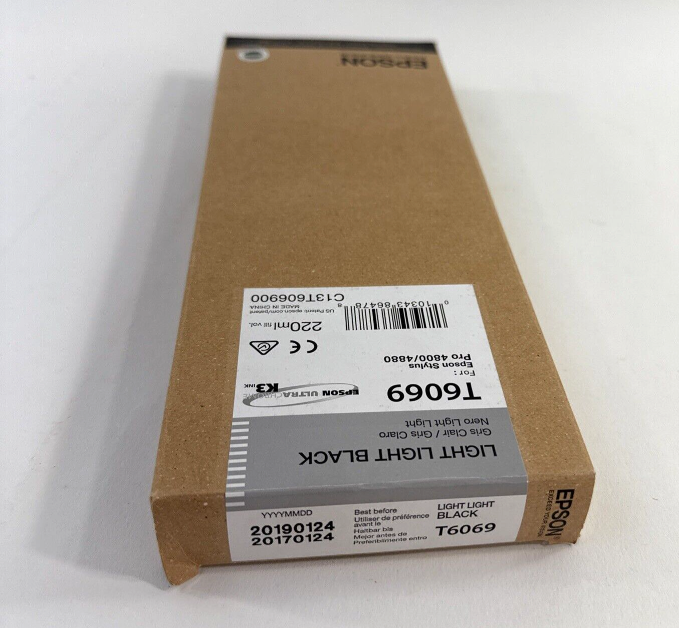Epson T6069 K3 Photo Light Black Ink 220ml Stylus Pro 4800/4880 - Exp 2019 - New