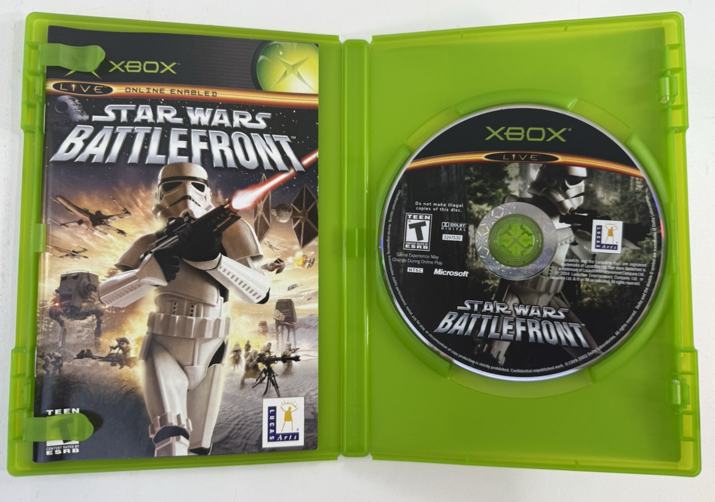 Star Wars: Battlefront (Microsoft Xbox, 2004) Game Case Manual - Tested