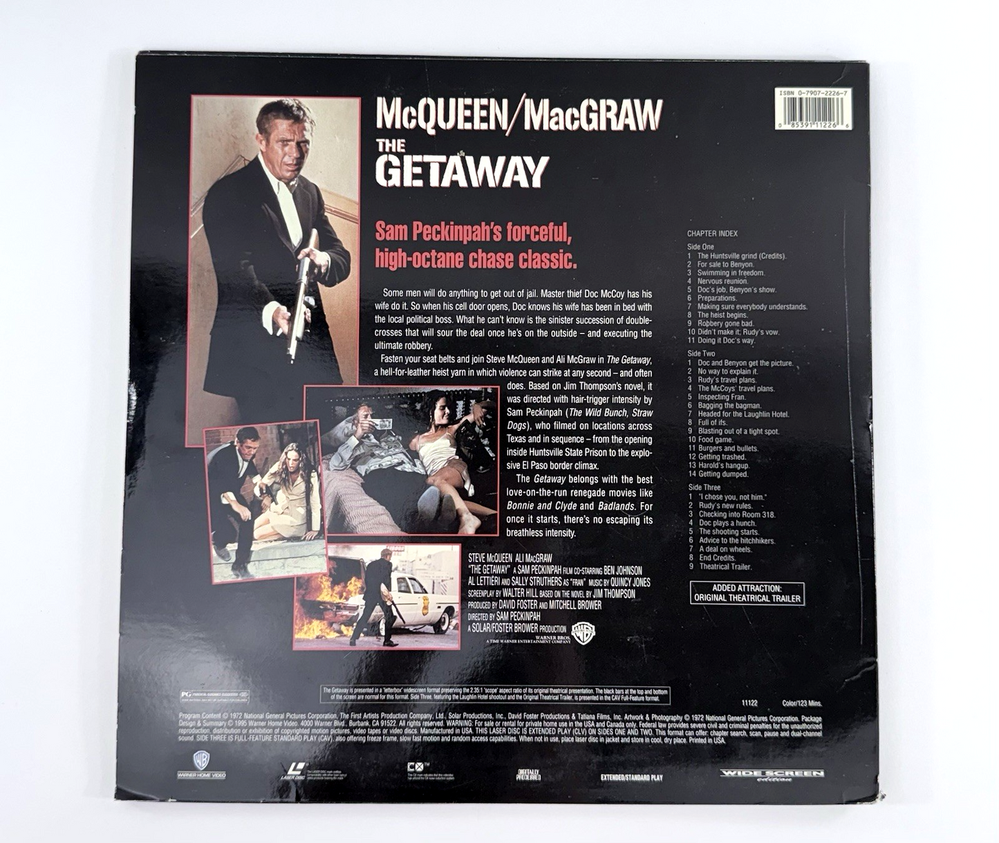 The Getaway (Widescreen Extended Play Laserdisc, 1995) - Steve McQueen 1972 Film