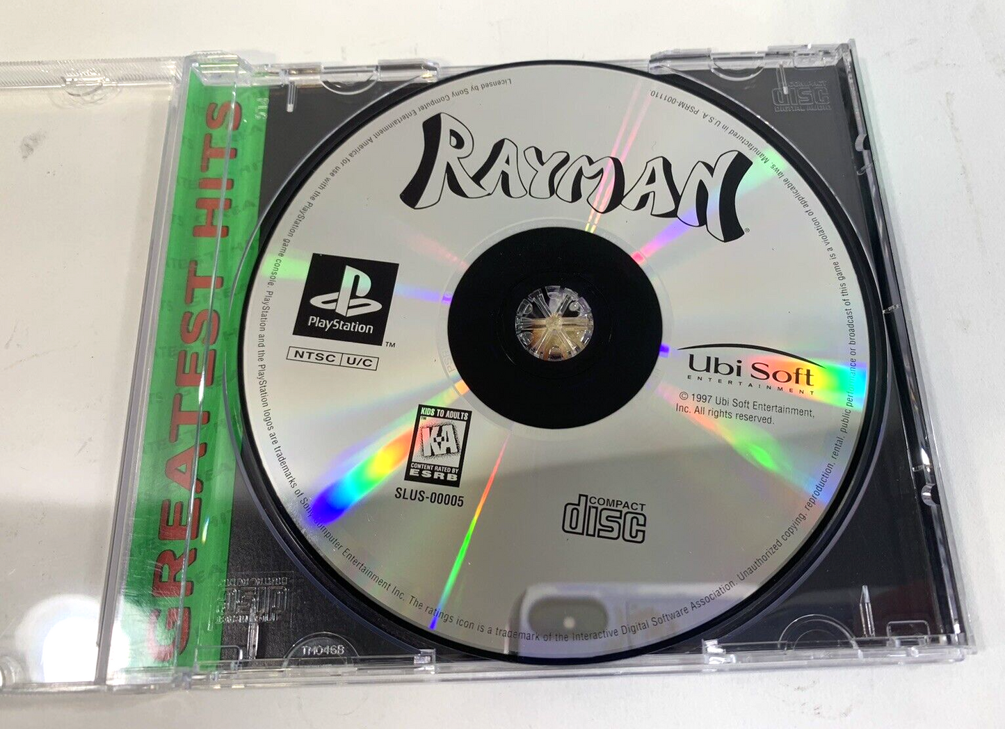 Rayman - Greatest Hits (Sony PlayStation 1, 1997) Game And Case - Tested