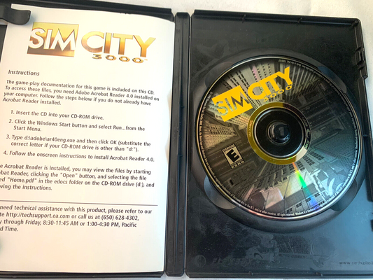 SimCity 3000 (PC, 1998) Game Case User Manual - Tested and Working