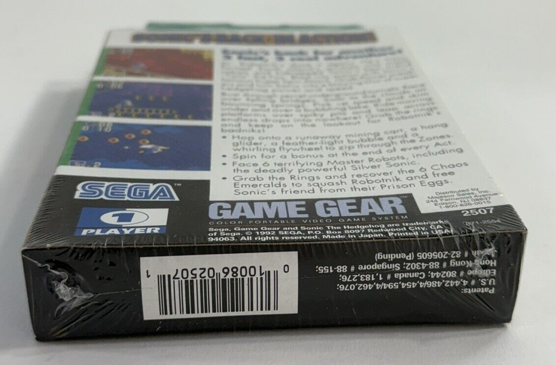 Sonic the Hedgehog 2 (Sega Game Gear, 1992) New, Factory Sealed
