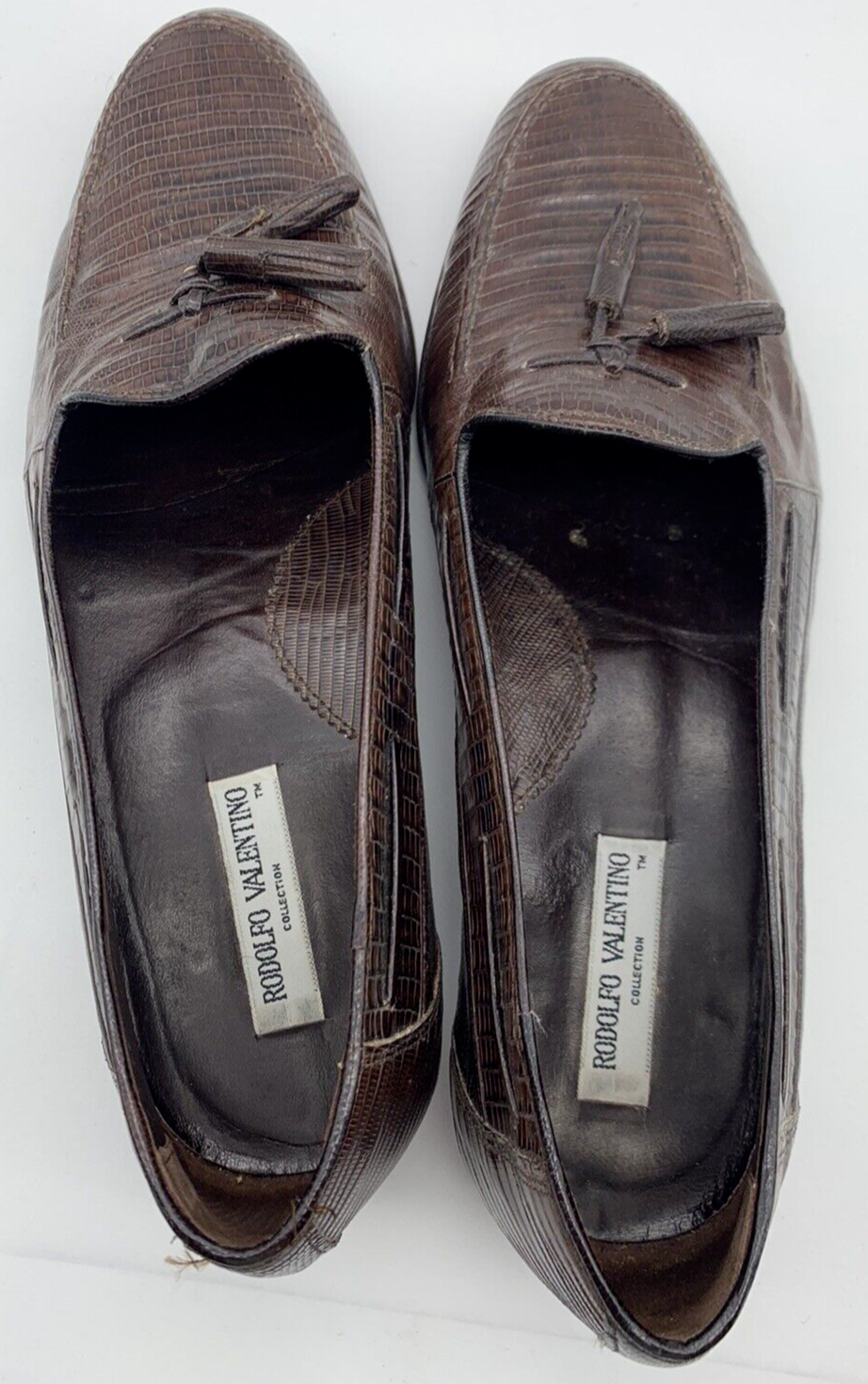 Rodolfo Valentino Size 9.5 Men's Genuine Alligator Leather Slip-On Derby Shoes