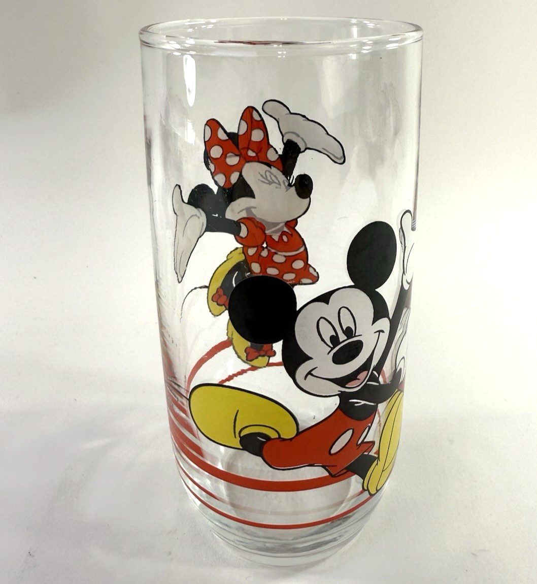 Anchor Hocking Walt Disney Mickey Minnie Mouse Drinking Glass Tumbler