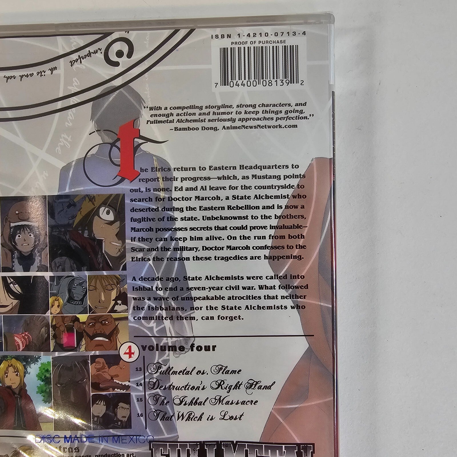 Fullmetal Alchemist - Vol. 4: The Fall of Ishbal (DVD, 2007, Viridian) NEW