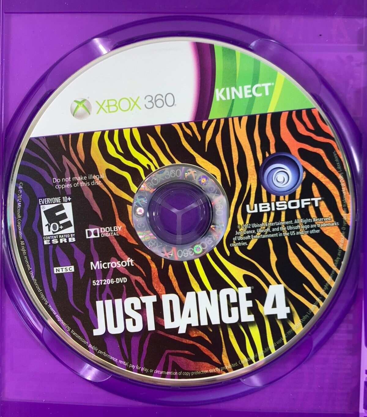 Just Dance 4 (Microsoft Xbox 360, 2012) Game Case Manual Insert - Tested