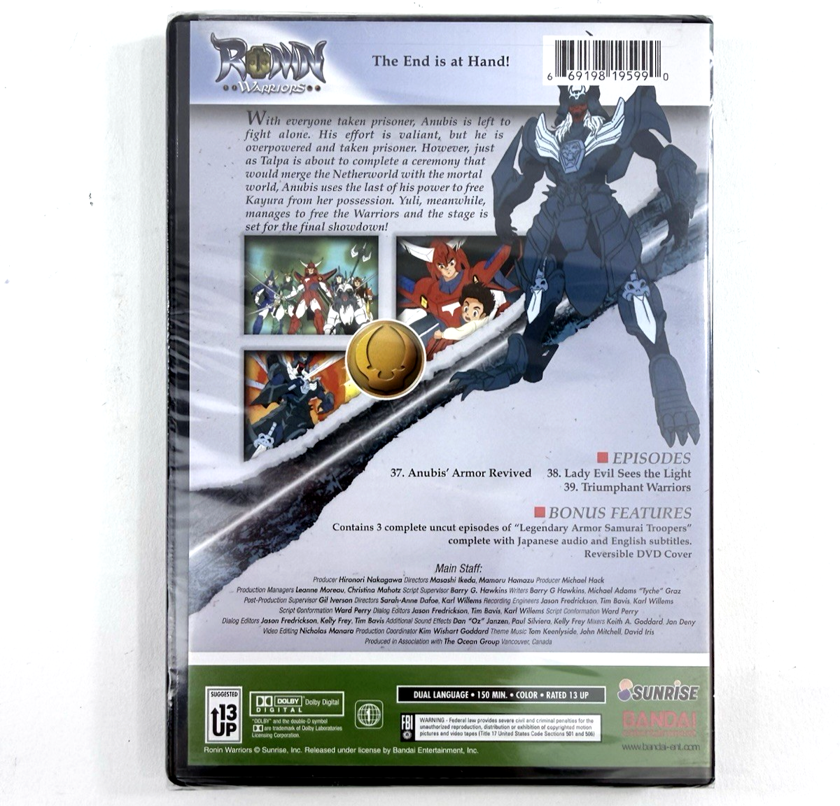 Ronin Warriors Vol. 9 & 10 + OVA 1 & 2 (DVD, 2002) Bandai - New, Factory Sealed