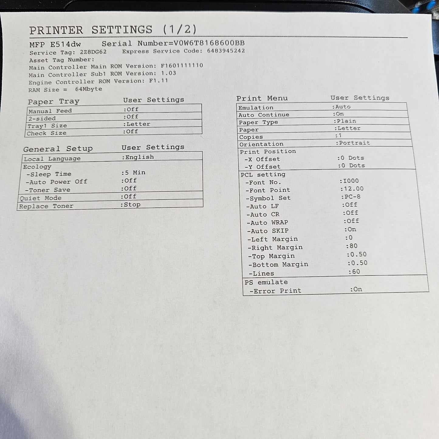 Dell E514dw Monochrome Multifunction Laser Printer - Tested, Local Pickup Only