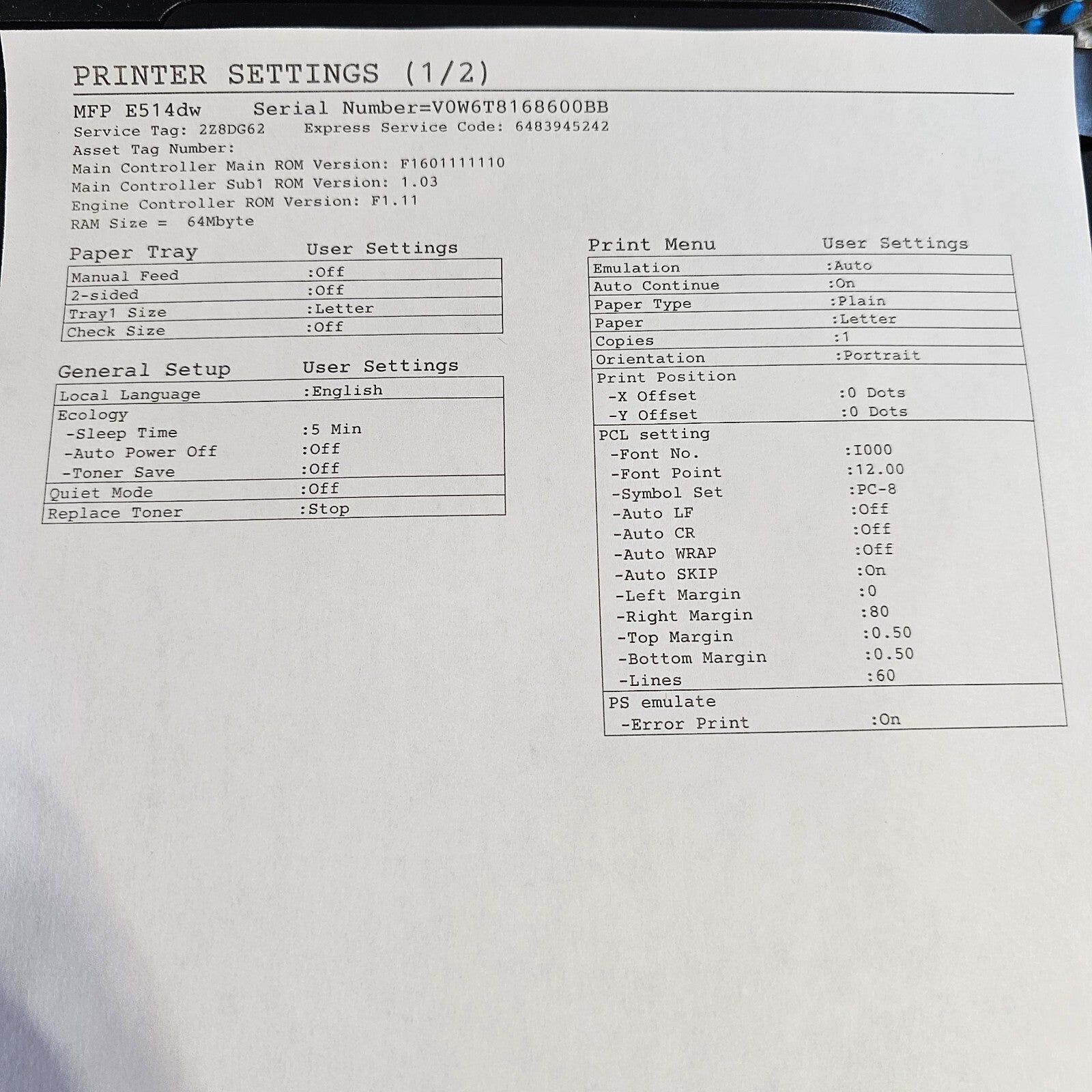 Dell E514dw Monochrome Multifunction Laser Printer - Tested, Local Pickup Only