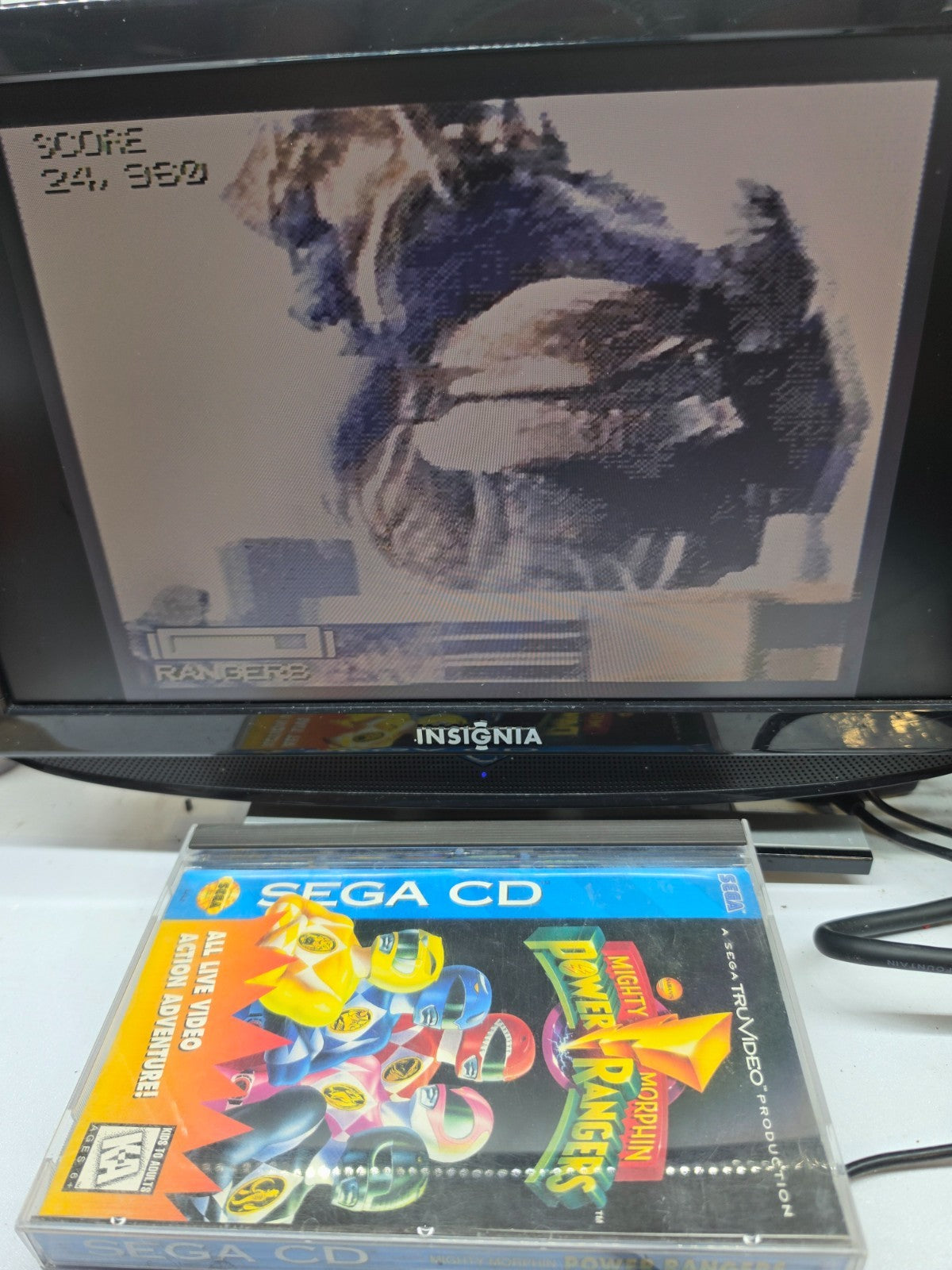 Mighty Morphin Power Rangers (Sega CD, 1995) Game Case Manual Registration Foam