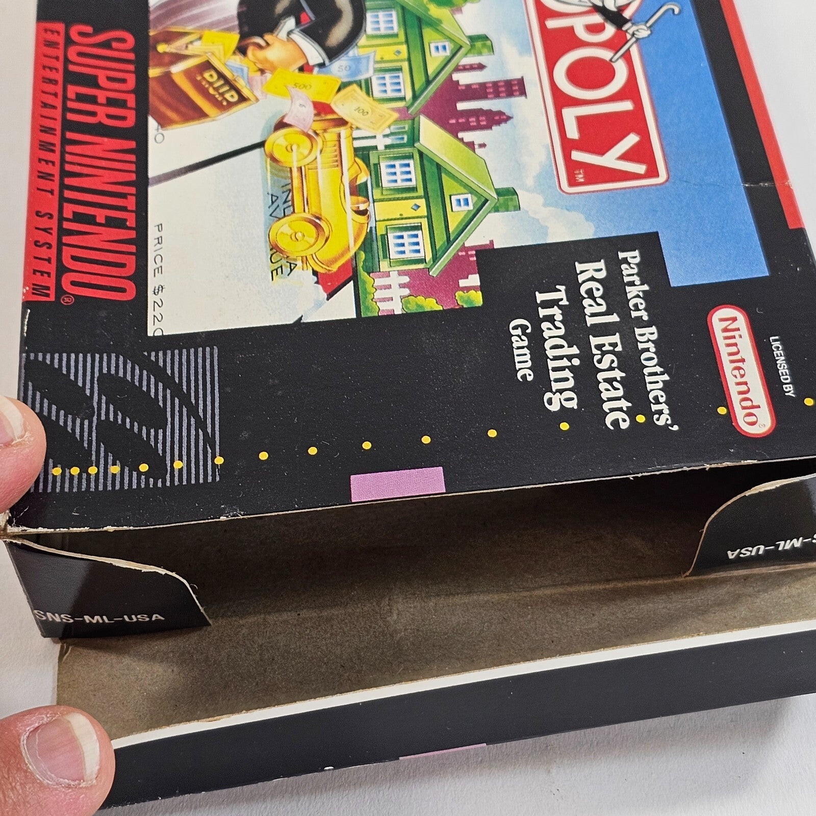 Monopoly (Super Nintendo | SNES, 1992) Box Manual and Insert