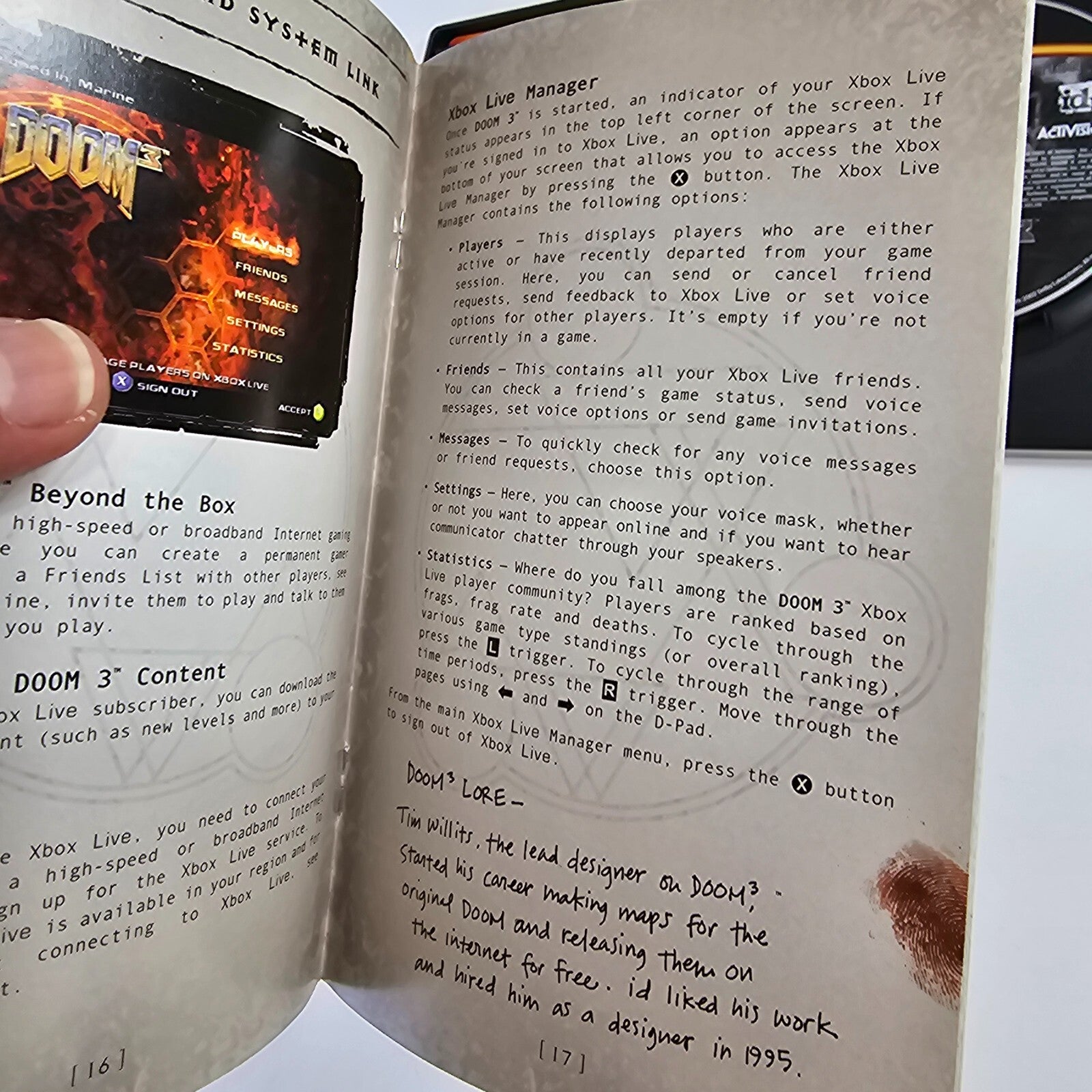 Doom 3: Limited Collector's Edition (Xbox, 2005) Game Case Manual Insert Sleeve