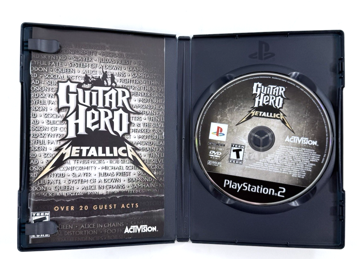 Guitar Hero: Metallica (Sony PlayStation 2, 2009) Game, Case, Manual - Tested