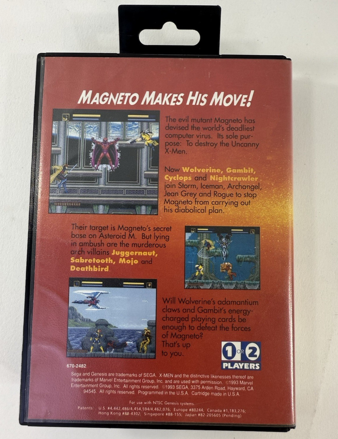 X-Men (Sega Genesis, 1993) Game and Case - Tested And Working