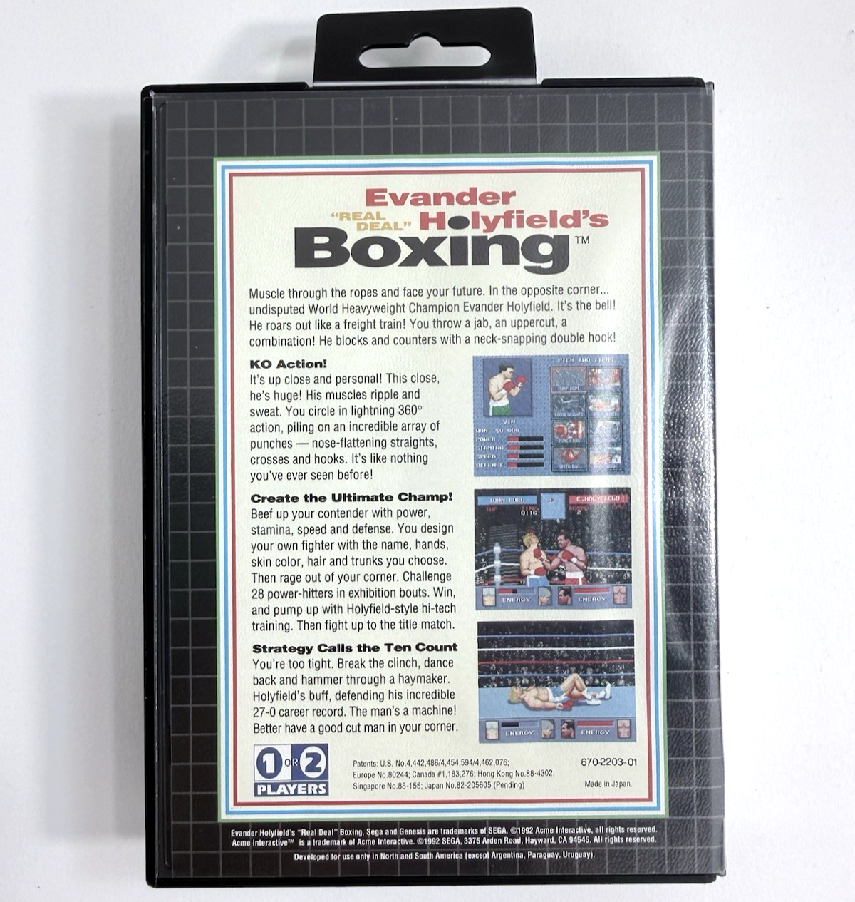 Evander Holyfield's "Real Deal" Boxing (Sega Genesis, 1992) Game, Case,  Manual