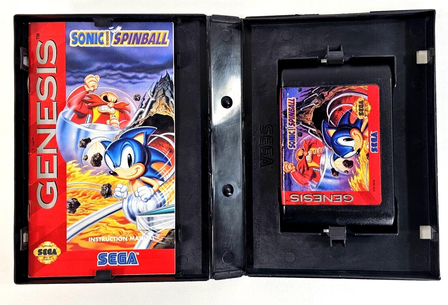 Sonic Spinball (Sega Genesis, 1993) Game Case Manual - Tested and Working