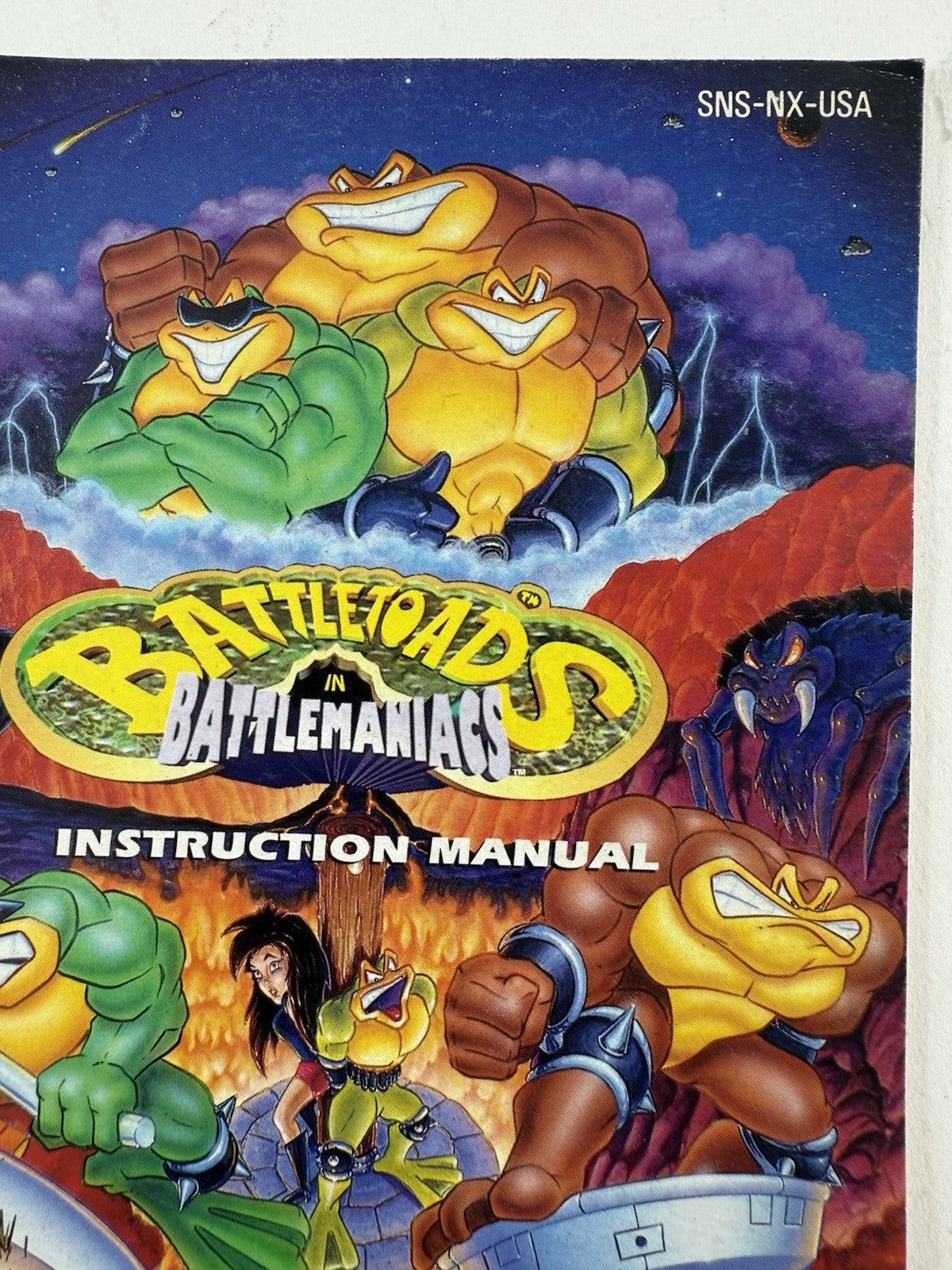 Battletoads in Battlemaniacs (Super Nintendo SNES, 1993) Instructional Manual