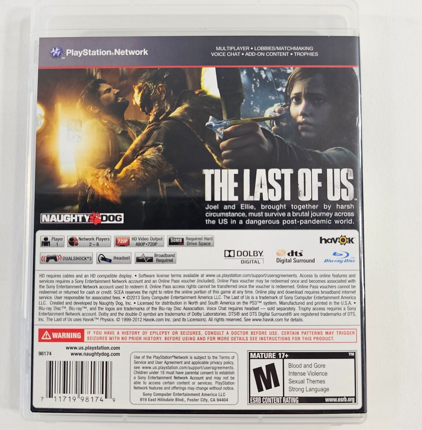 The Last of Us (Sony PlayStation 3, 2013) Game Case Manual Stickers - Tested
