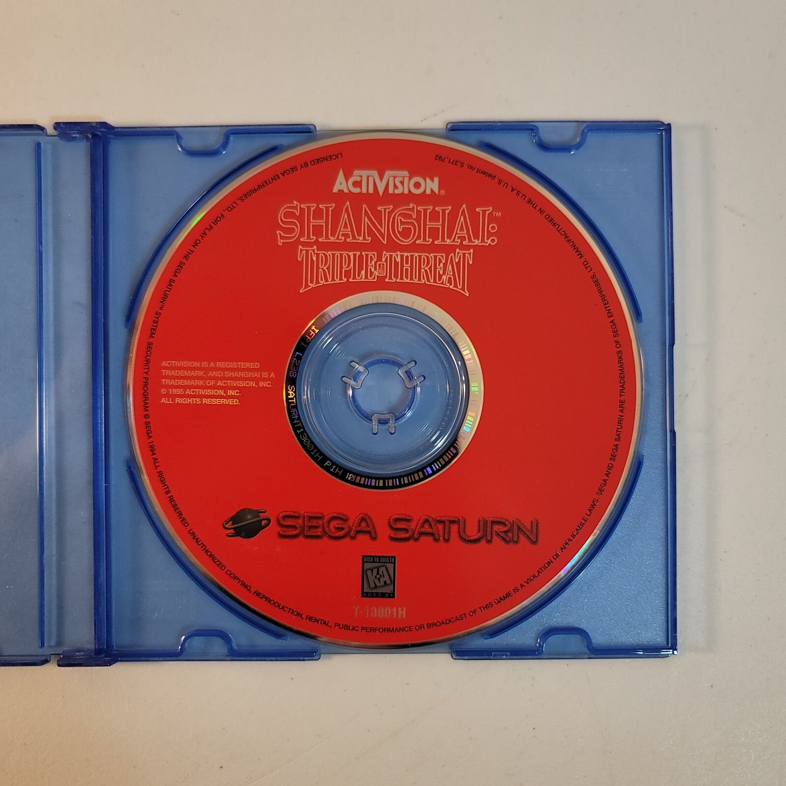 Shanghai Triple Threat (Sega Saturn 1996) Game Disc