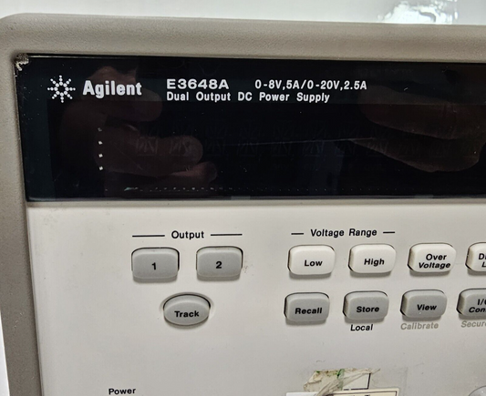 Agilent E3648A Dual Output DC Power Supply 0-8V,5A/0-20V,2.5A - Tested - 2488